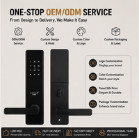 Fabrication OEM ODM de serrures de porte intelligentes pour hôtel sans clé en alliage d'aluminium avec carte RFID électronique et contrôle par application, système de sécurité inclus