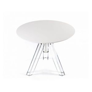 Tavolo da pranzo rotondo in policarbonato con Design Fum bianco diametro 120 90 - Product Image 4