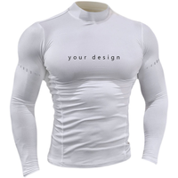 Hauts de Compression Homme pour la Course, T-shirt à Manches Longues Personnalisable, Sous-vêtement Technique de Sport pour la Gym et l'Entraînement