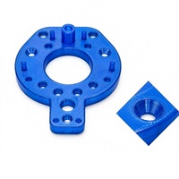 Plaque de montage pour effector final de robot en PETG imprimée en 3D par FDM, prototype bleu translucide, R&D, automatisation, OEM personnalisé