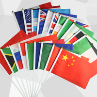 Drapeaux de bureau imprimés personnalisés de haute qualité petit Mini bâton drapeau bureaux salles de conférence décorations support de drapeau de Table