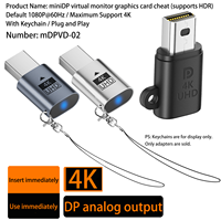 Émulateur d'affichage sans tête 1080P 4K Audio DP avec lumière bleue pour PC, adaptateur factice Mini DP avec indicateur