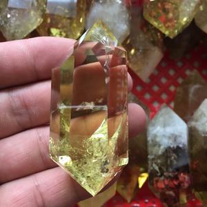 Großhandel Heil kristall Turm doppelt termini erten Punkt Quarz Citrin Punkte Zauberstab für die Dekoration - Product Image 1