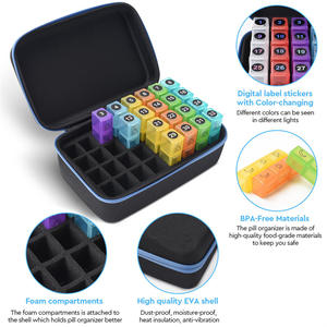 Estuche para pastillas de 30 días, organizador de medicamentos para medicamentos vitamínicos, estuche de transporte de viaje, botiquín de primeros auxilios, bolsa de viaje - Product Image 2