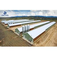 Estructura de acero comercial Broiler Granja avícola Cobertizo Casa de pollo prefabricada Diseños para la venta