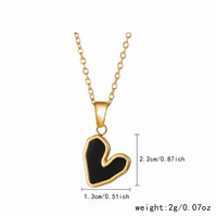 Collier Cœur Tendance pour Femme en Acier Inoxydable Plaqué Or, Pendentif Amour Élégant, Bijou Cadeau, Accessoire Quotidien