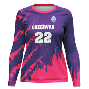Ropa de Voleibol para Mujer que Absorbe la Humedad, Camiseta de Voleibol de Manga Larga con Diseño de Cuello Redondo - Product Image 1
