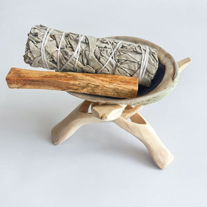 Kit de Incienso de Salvia Blanca y Palo Santo con Soporte de Madera y Concha de Abulón, Salvia Blanca al por Mayor - Product Image 3