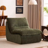 Fauteuil d'appoint moderne en tissu, pliable et compressé sous vide, avec dossier ergonomique et hauteur réglable pour petits espaces