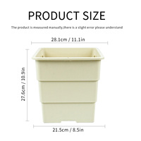 Pots à fleurs carrés en PP légers et durables avec trou de drainage, utilisation intérieure/extérieure, design moderne minimaliste, plantation de plantes d'extérieur