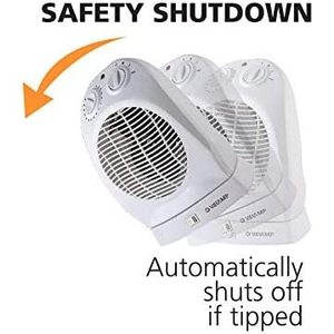 VELAMP-Calentador de ventilador fijo de 2kW, 2 velocidades, base oscilante blanca, cable calefactor PTC, enchufe europeo para baño, sala de estar, escritorio - Product Image 3