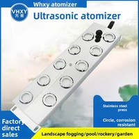 Brumisateur à plaques atomisantes à ultrasons à dix, six ou douze têtes, alimenté en courant alternatif, garantie 12 mois, pour paysages artificiels, piscines et bassins à poissons