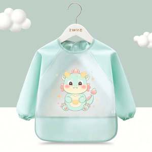 Bavoirs à manches longues pour bébé, imperméables, colorés, bavoirs d'alimentation pour bébé avec manches, anti-salissures, tablier pour bébé pour manger - Product Image 1