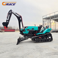 60HP Minitractor agricole motoculteur rotatif Mini Triangle tracteur cultivateur sur chenilles à cultiver