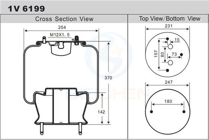 1V 6199 truck suspensions 1DF23C-1 air springs 1386199 air bellows  