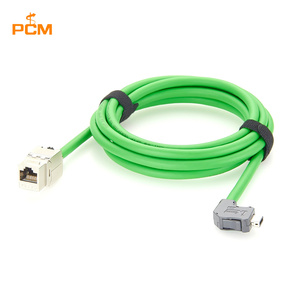 Kabel Keystone CAT6A RJ45 Sudut Kiri IX A-Key IX40G-A-10S-CVL1(7.0) TPU SFTP Fleksibel Tinggi untuk Otomasi Ethernet Industri - Product Image 1