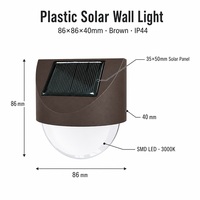 Lampe murale solaire extérieure en plastique, étanche, LED, pour jardin, allumage/extinction automatique, du crépuscule à l'aube, pour clôture, patio, allée, décoration de jardin
