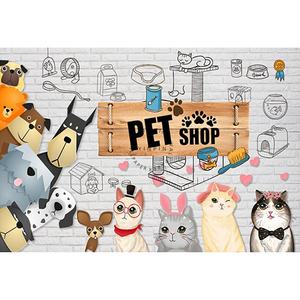 Fond d'écran auto-adhésif de fond de chat et de <span class=keywords><strong>chien</strong></span> mignon dessin animé - Product Image 5