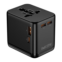 Multiprise multifonction BMAX ignifuge avec charge rapide PD 27W, adaptateur de voyage UE/Royaume-Uni, ports USB-A/USB-C et chargeur USB