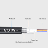 Kabel Serat Optik UKCC GYXTW 4 Core OM3 Multimode PBT Loose Tube Light Armored Central Tube IEC YD/T RoHS