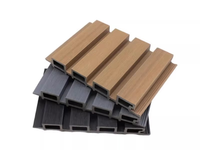 Panneau mural décoratif WPC rainuré 3D, grain de bois poli, imperméable, ignifuge, pour intérieur, maison, bureau