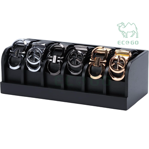 Boîte d'organisateur de ceinture en bambou avec 6 grilles support de ceinture pour placard et tiroir organisateur de stockage de ceinture et présentoir pour hommes femmes - Product Image 4