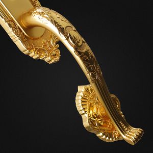 Sang Trọng Hiện Đại Brass Tay Cầm Cửa Chống Trộm Màu Đen Và Vàng Bằng Gỗ Ổ Khóa Cửa Với <span class=keywords><strong>Key</strong></span> Mở Khóa Cách Cho Nội Thất Cửa Chính Xử Lý - Product Image 6