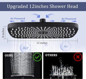 رأس رأس دش/مطر 12 بوصة ضغط عالي مع رأس 4 وظائف وتوجيه 3 اتجاهات - Product Image 5