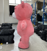 Prix de gros - Costume de mascotte géant gonflable en forme d'ours en peluche rose personnalisé de 3 m pour restaurant, pour adulte