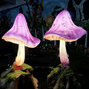 Realistic Purple Resin Mushroom Shaped Ip65 Waterproof <b>Led</b> <b>Light</b> With Hand Painted Details For Garden & Park Outdoor Use - Product Image 1
