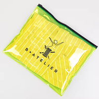 Pochette en PVC Logo Personnalisé Rose Jaune Transparente Petite Taille pour Bijoux Tissu Collier Boucles d'Oreilles avec Fermeture Éclair