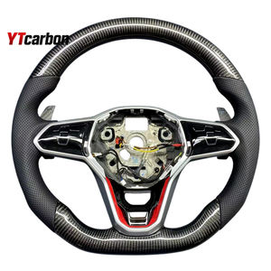 YTcarbon para <span class=keywords><strong>Polo</strong></span> <span class=keywords><strong>GTI</strong></span> R-line <span class=keywords><strong>22</strong></span> + Modificar piezas de automóviles Accesorios interiores de automóviles Estilo de carreras Volante de fibra de carbono real personalizado - Product Image 1