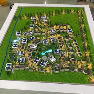 Modèle <span class=keywords><strong>de</strong></span> table <span class=keywords><strong>de</strong></span> sable architecturale 3D pour aménagement <span class=keywords><strong>de</strong></span> grande surface habitable, équipé <span class=keywords><strong>de</strong></span> dispositifs d'alimentation solaire et d'éclairage LED - Product Image 1