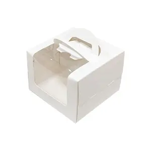 Pencere doğum günü kek ambalajı kollu kutu ile özel boyut fırın kutuları kek kutusu