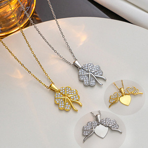 Collana Moda in Oro 18K, Collana in Acciaio Inossidabile con <span class=keywords><strong>Cuore</strong></span> Apribile e Chiudibile, Incisione Nome in Qualsiasi Carattere, Gioielli Raffinati per Donne - Product Image 3