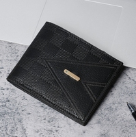 Dompet ramping untuk pria, dompet minimalis dengan ritsleting lipat dua, dompet kulit PU pria