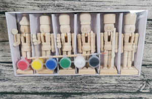 YUYANG Décoration de Noël traditionnelle de 18 cm, <span class=keywords><strong>casse</strong></span>-<span class=keywords><strong>noisette</strong></span> en <span class=keywords><strong>bois</strong></span> à <span class=keywords><strong>peindre</strong></span> soi-même avec autocollants, ornements pour la maison - Product Image 6