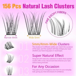 Extensiones de Pestañas DIY Segmentadas, Pestañas en Racimo DIY, 240 Piezas, 30D 40D 50D, Pestañas en Racimo C CC D, Extensiones de Pestañas DIY - Product Image 4