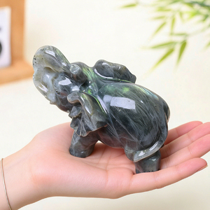 Offre Spéciale : Sculpture d'éléphant en labradorite, artisanat de cristal de guérison de haute qualité, sculpture animale en cristal - Product Image 4