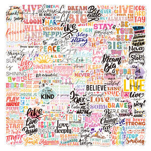 Lot de 100 autocollants motivants, étoiles holographiques, paillettes, autocollants en vinyle imperméables, autocollants adhésifs imprimés, autocollants découpés pour bagages - Product Image 4