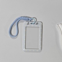 Porte-cartes de visite mignon Kawaii de 3 pouces, porte-clés en ABS sans fermeture, étui pour badge d'identification, pochette pour carte de repas, protège-passe de bus