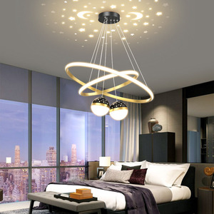 Lampadario LED Rotondo Creativo APCITL Post-moderno con <span class=keywords><strong>Riflessi</strong></span> di Cielo Stellato per Soggiorno, Villa e Ristorante - Product Image 4