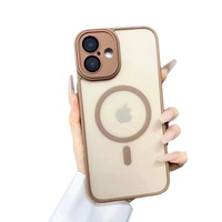 Étui de téléphone magnétique en PC à finition mate et design épuré pour 16 Pro et 17 Pro, avec protection d'objectif, coque de protection pour 13