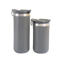 Vaso Térmico de Acero Inoxidable 304 de Doble Capa con Asa y Tapa, Capacidad de 20oz, Sistema de Elevación con Anillo para Exteriores, Taza de Café para Ciclismo