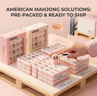 Nouvel ensemble de mahjong américain de luxe en acrylique breveté 2026, tuiles à motif Jelly Cat double couche, portable, pour 4 joueurs, écologique