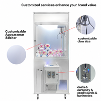 Machine à griffes personnalisée en fer blanc et plastique, à monnayeur, pour peluches pour enfants, version anglaise 110/220V