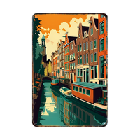 Personnalisé Décoratif Célèbre Paysage Signes En Étain Vintage Rétro Vues Spots Plaques En Métal Arts Cadeaux Artisanat pour La Vente En Gros