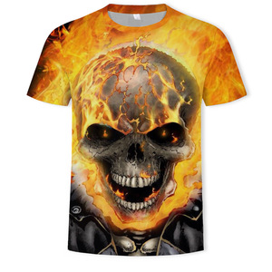 Nuovi uomini caldi estate stampa 3d T Shirt Street Fashion Models <span class=keywords><strong>Love</strong></span> Fashion Skull T Shirt Graphic Skull manica corta Tees - Product Image 3