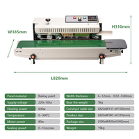Machine de scellage continu ISO9001 pour sacs plastiques, scelleuse de bandes, dispositif d'emballage de sachets avec fonction de codage de date