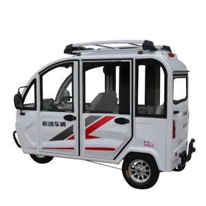 Fully Enclosed 4 Doors Commercial Electric Tricycle for Passengers 3 Wheeler Electric Vehicles for Adults 60V Closed 800W